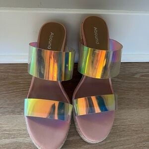 Abound Holographic Slide Sandals